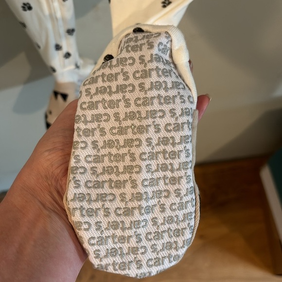 ⭐️NWT - Carter's Cream and Black Paw Print One Piece - Picture 4 of 10